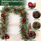 Christmas Garland - 5.9ft Christmas Garland for Mantle, Norfolk Pine Garland Cedar Garland with Christmas Fruits Lotus Pod Garlands for Home Party Fireplace Decor